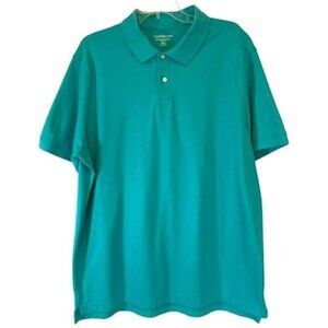 Croft & Barrow Signature Men's 2-Button Short Sleeve Golf Polo Sz XXL Turquoise